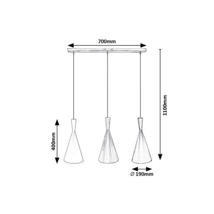 Rabalux - Lampadario a sospensione con filo 3xE27/40W/230V