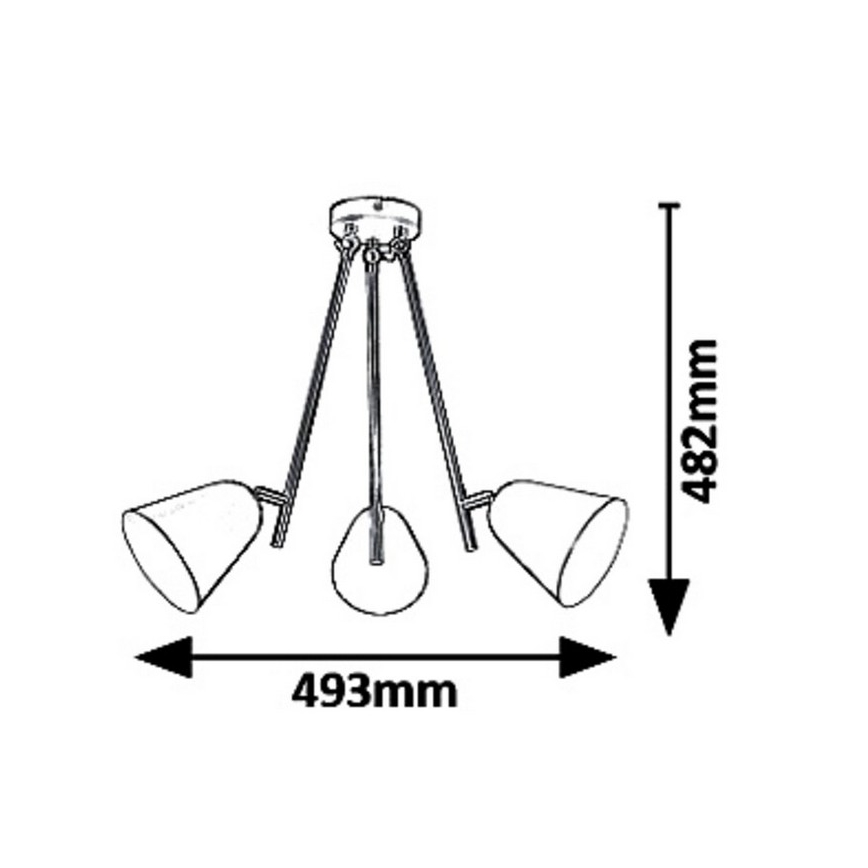 Rabalux 5376 - Lampadario a sospensione con supporto rigido ALDER 3xE14/40W/230V