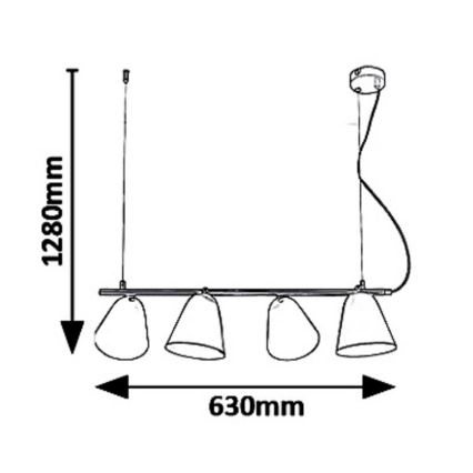 Rabalux 5377 - Lampadario a sospensione con filo ALTDER 4xE14/40W/230V