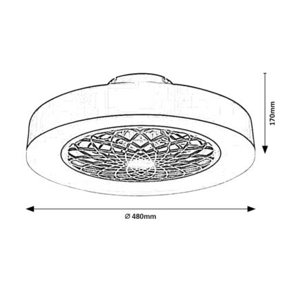 Rabalux - Plafonnier à intensité variable avec ventilateur LED/35W/230V 3000-6000K + télécommande