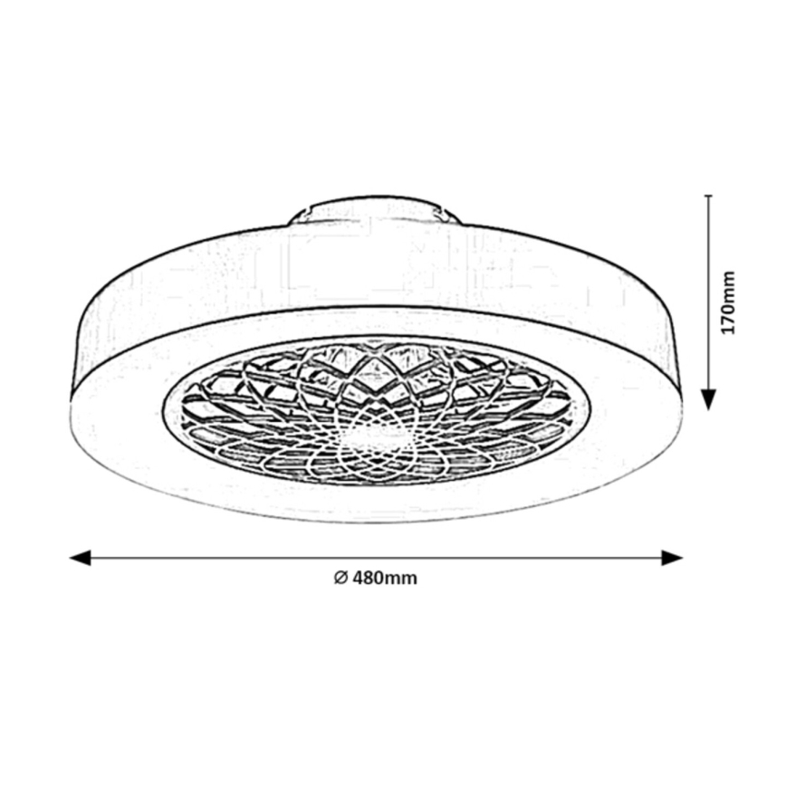 Rabalux - Plafonnier à intensité variable avec ventilateur LED/35W/230V 3000-6000K + télécommande
