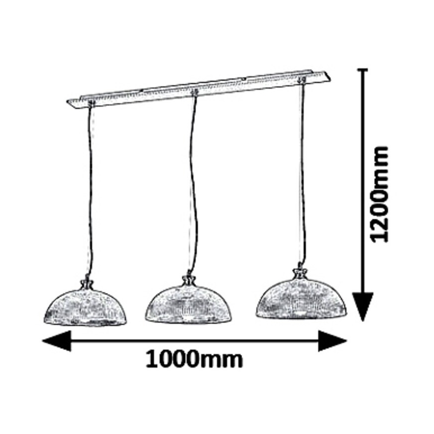 Rabalux 5460 - Lampadario a sospensione con filo PETRINA 3xE27/40W/230V