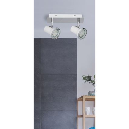 Rabalux 5498 - Faretto LED da bagno STEVE 2xGU10/4,5W/230V
