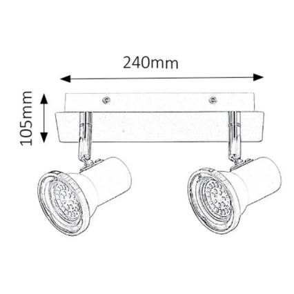 Rabalux - LED Faretto da bagno 2xGU10/4,5W/230V