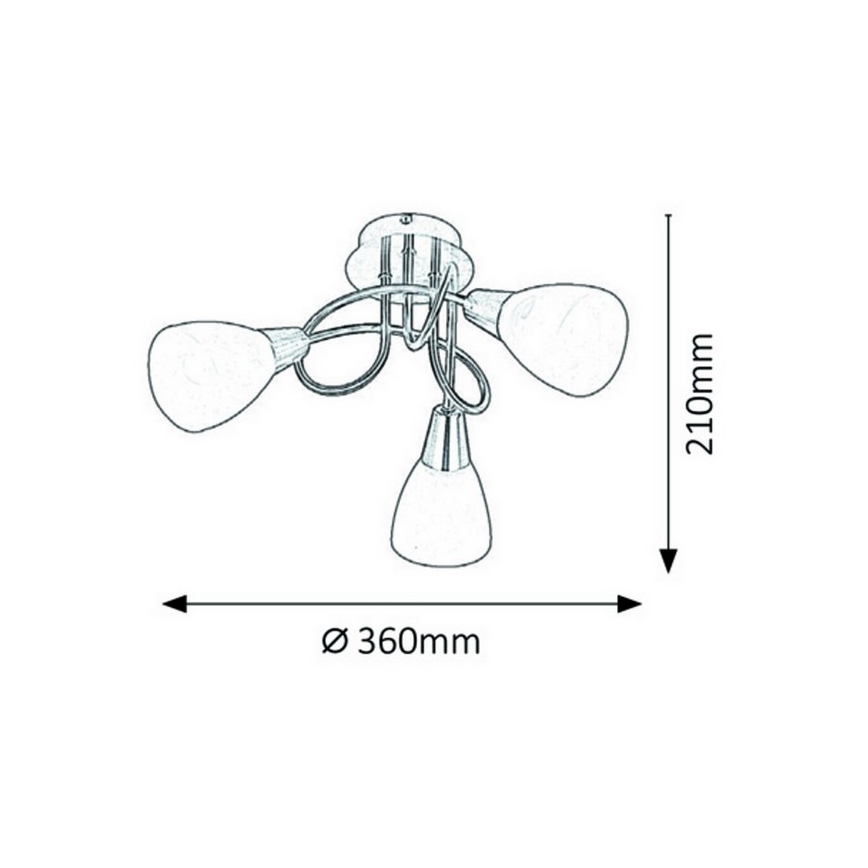 Rabalux - Lampadario fisso 3xE14/40W/230V cromo opaco