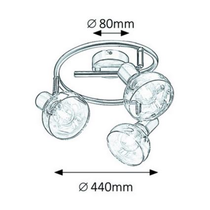 Rabalux 5549 - Faretto HOLLY 3xE14/40W/230V oro