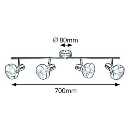 Rabalux 5550 - Faretto HOLLY 4xE14/40W/230V oro
