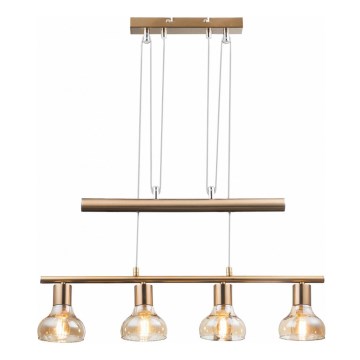 Rabalux 5551 - Lampadario a sospensione con filo HOLLY 4xE14/40W/230V oro