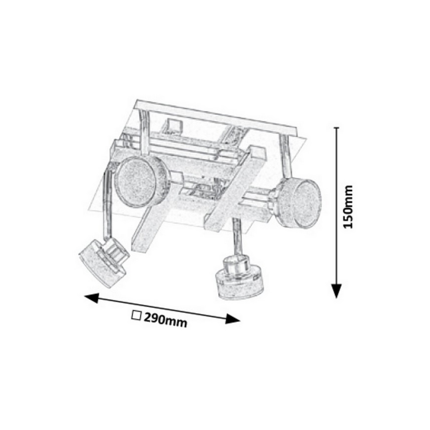 Rabalux - Luce Spot a LED da soffitto 4xLED/5W/230V + 4xLED/3W/230V