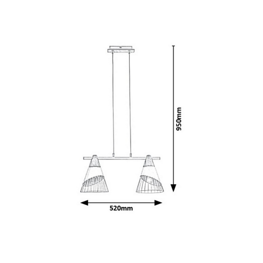 Rabalux - Lampadario a sospensione con filo 2xE27/60W/230V