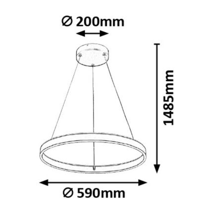 Rabalux - Lampadario LED a sospensione con filo LED/36W/230V + Telecomando
