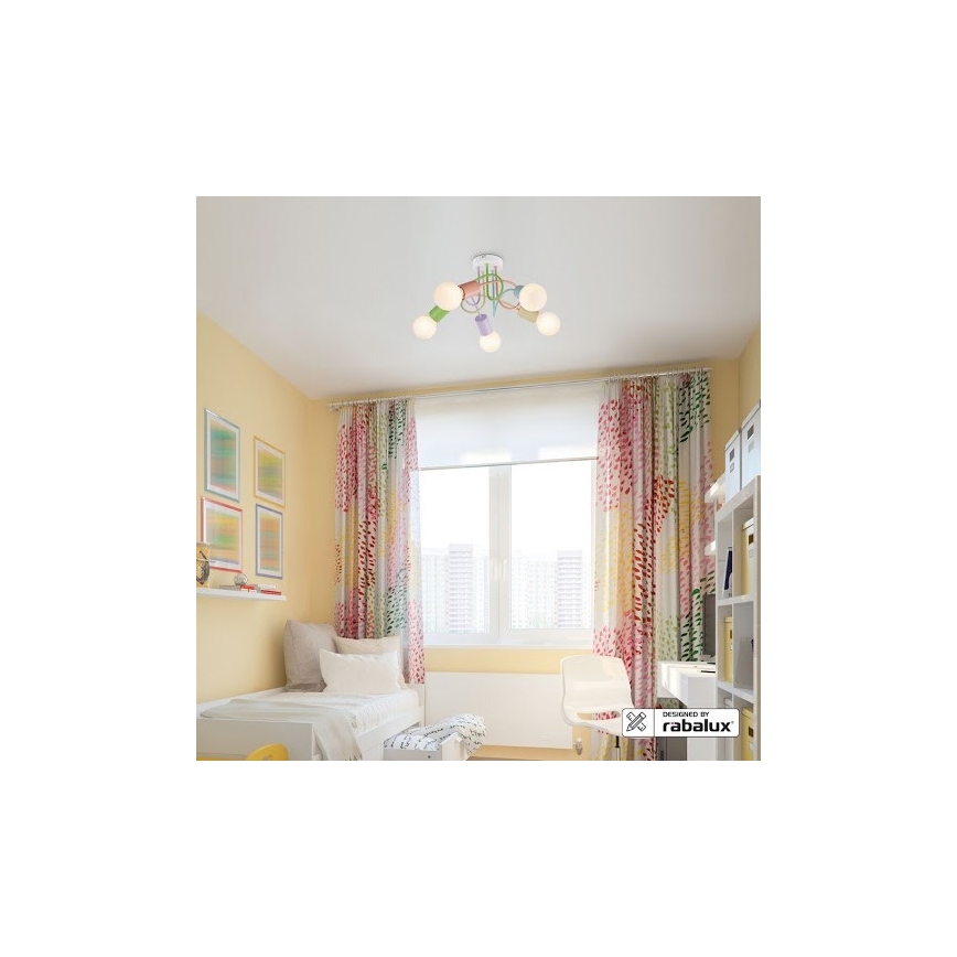 Rabalux 6340 - Lampadario a plafone LINETT 5xE27/40W/230V