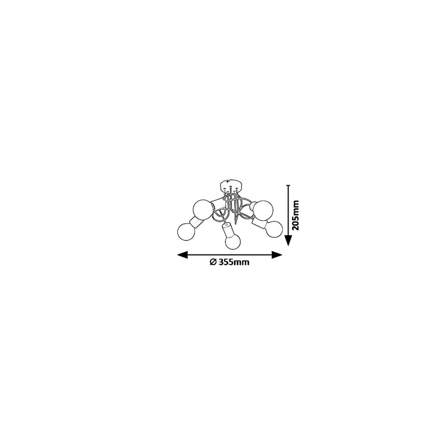 Rabalux 6340 - Lampadario a plafone LINETT 5xE27/40W/230V