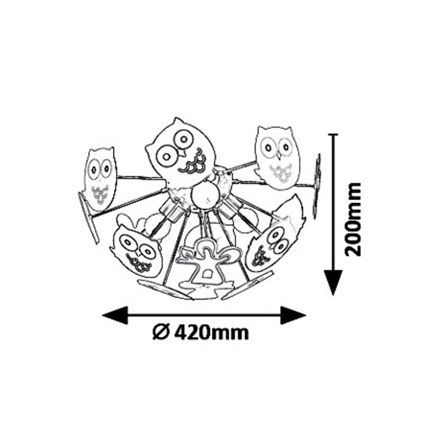 Rabalux 6389 - Plafonnier pour enfant BIRDY 3xE14/40W/230V
