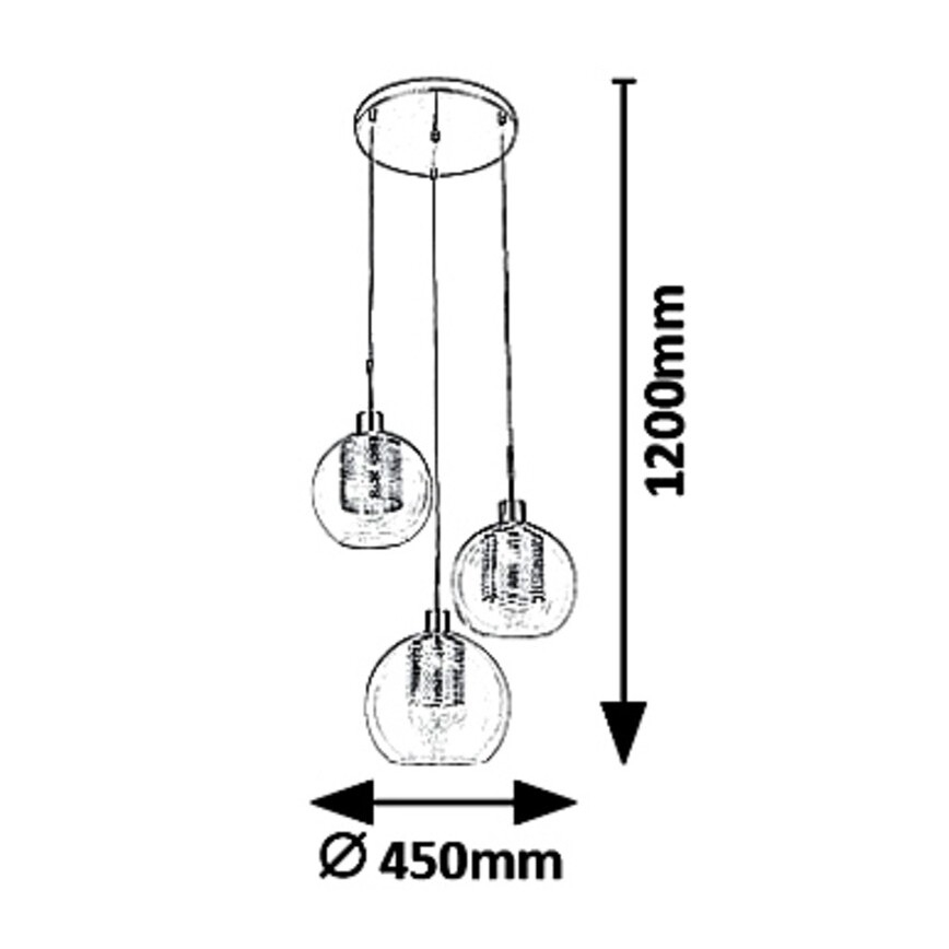 Rabalux 6496 - Lampadario a sospensione con filo PHILANA 3xE14/40W/230V