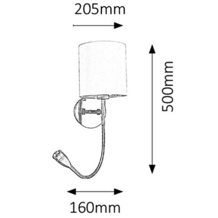Rabalux 6529 - Wandleuchte LARKIN 1xE27/40W+LED/3W