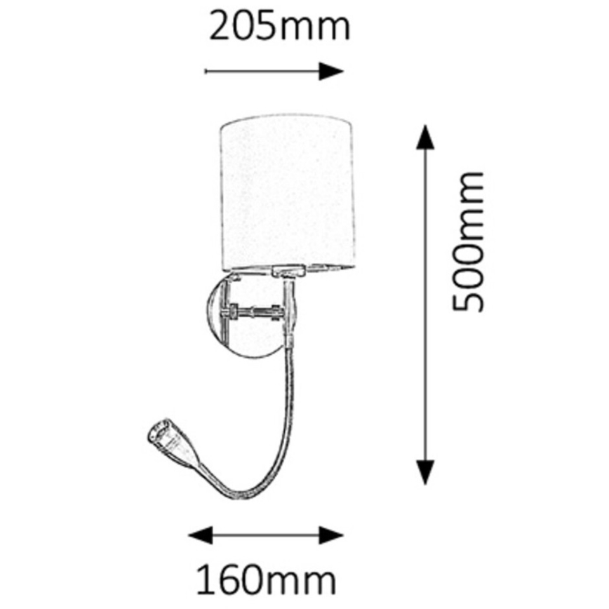 Rabalux 6529 - Wandleuchte LARKIN 1xE27/40W+LED/3W