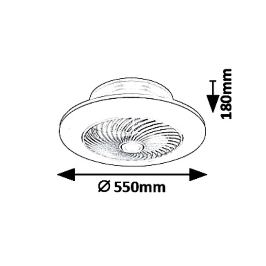 Rabalux - Plafoniera LED dimmerabile con ventilatore DALFON LED/36W/230V 3000-6000K + telecomando