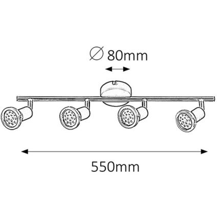 Rabalux - LED Faretto 4xGU10/3W/230V