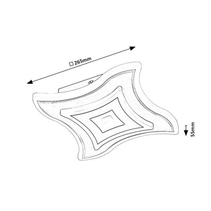 Rabalux - Plafoniera da soffitto LED/20W/230V 3000/4000/6000K 26,5x26,5 cm