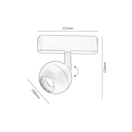 Rabalux - LED Faretto per binario monofase LED/5W/230V 3000K nero