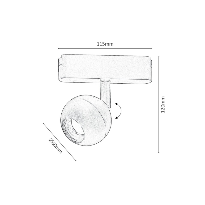 Rabalux - LED Faretto per binario monofase LED/5W/230V 3000K nero