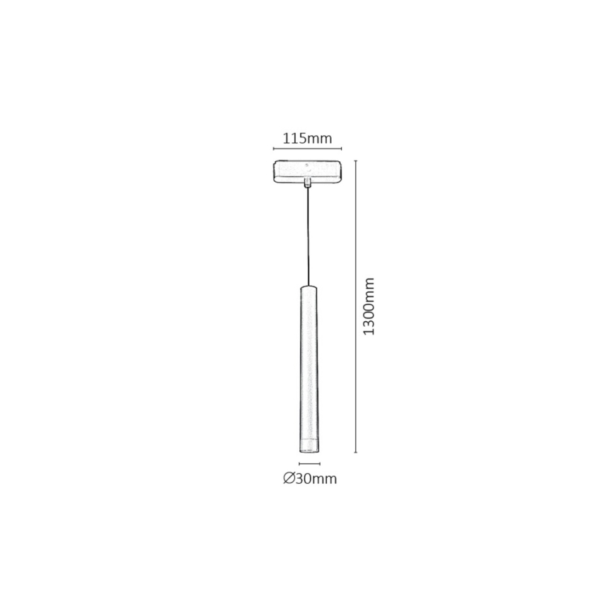Rabalux - Lampadario LED a sospensione con filo per sistema ferroviario monofase LED/5W/230V 3000K nero