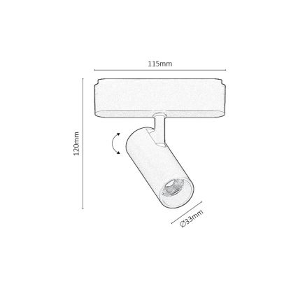 Rabalux - LED Faretto per binario monofase LED/6W/230V 4000K nero