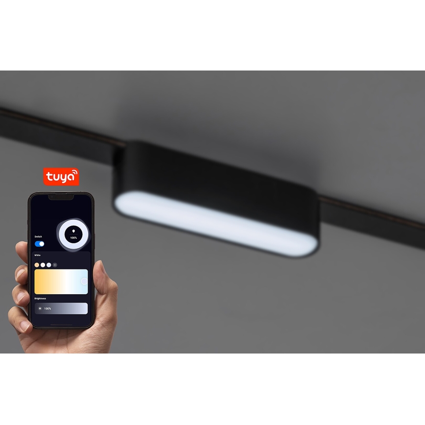 Rabalux - Plafonnier à intensité variable pour système de rail monophasé LED/6W/24V 2700-5500K Wi-Fi Tuya 11,5 cm noir