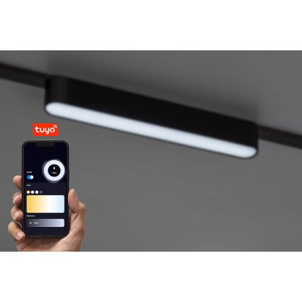 Rabalux - Dimmbare LED-Deckenleuchte für 1-Phasen-Schienensystem LED/12W/24V 2700-5500K Wi-Fi Tuya 22 cm schwarz