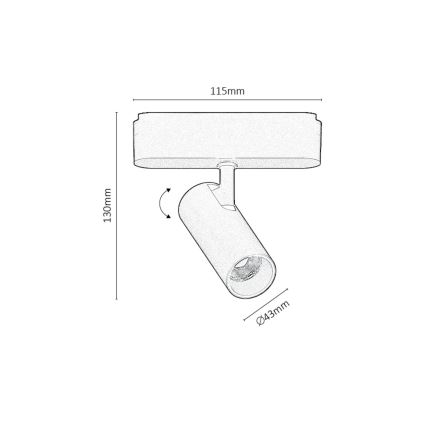 Rabalux - LED Faretto dimmerabile per sistema a binario monofase LED/9W/24V 2700-5500K Wi-Fi Tuya nero