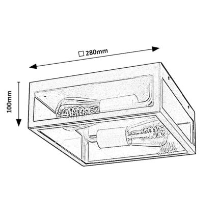 Rabalux - Plafoniera da esterno 2xE27/60W/230V IP23