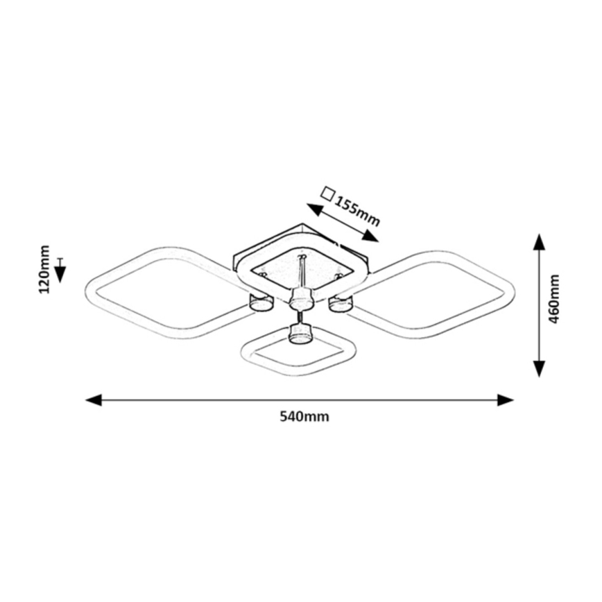 Rabalux - Plafoniera LED dimmerabile 47W/230V 3000/4000/6000K + telecomando 46x54 cm