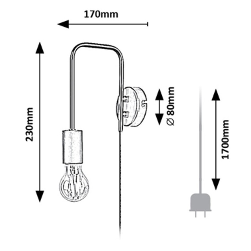 Rabalux - Lampada da parete 1xE27/40W/230V