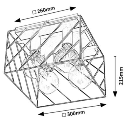 Rabalux - Lampada da soffitto 4xE27/25W/230V 30x30 cm