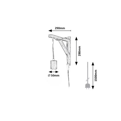 Rabalux - Applique murale 1xE27/60W/230V hêtre
