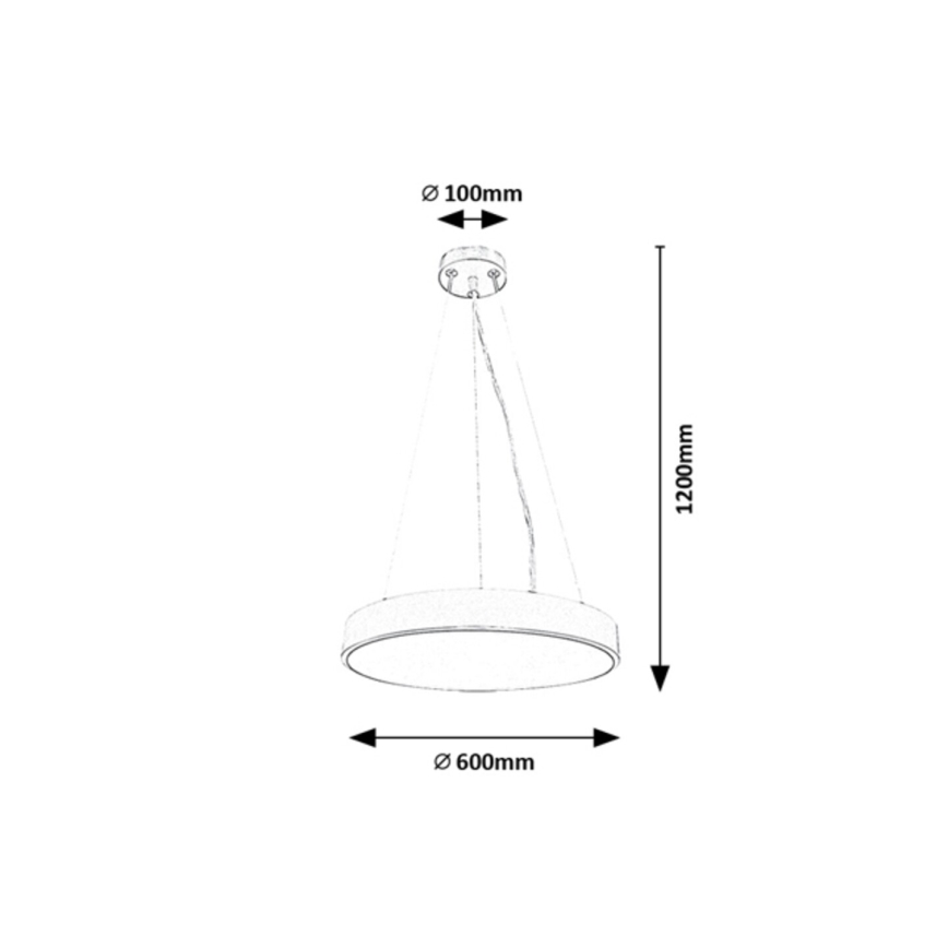 Rabalux - Lampadario a sospensione con filo LED dimmerabile LED/60W/230V 3000-6000K nero + telecomando