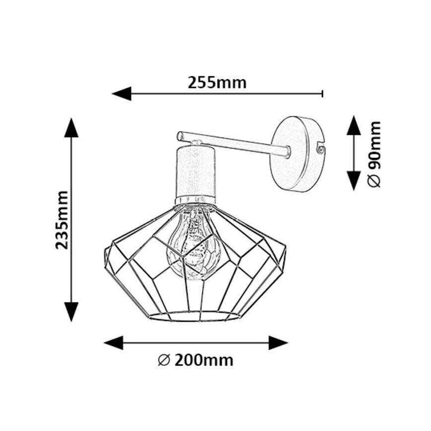 Rabalux - Applique 1xE27/40W/230V diametro 20 cm nero