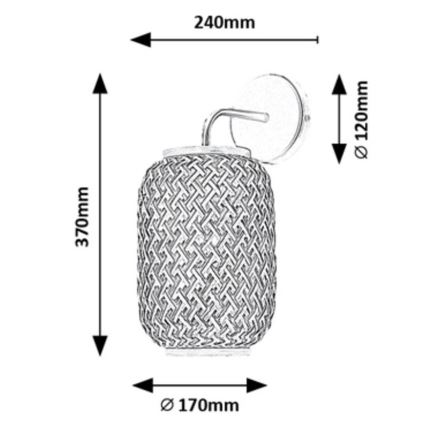 Rabalux - Applique 1xE27/40W/230V rattan