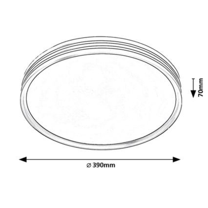 Rabalux - Plafonnier LED, 25 W, 230 V, 3000 K, Ø 39 cm
