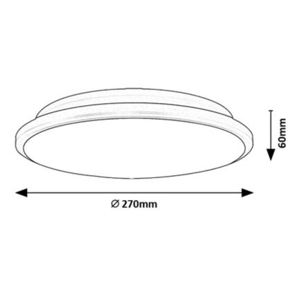 Rabalux - Lampada da soffitto LED/18W/230V 3000K nero 27 cm