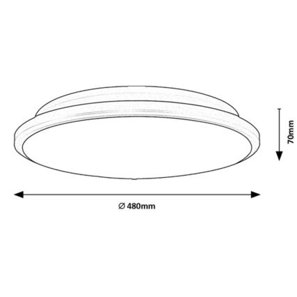 Rabalux - Lampada da soffitto LED LED/45W/230V 3000K nero 48 cm