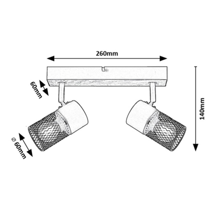 Rabalux - Faretto 2xE14/40W/230V quercia