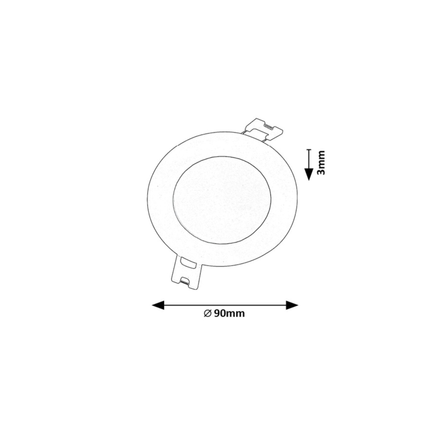 Rabalux - Spot encastrable LED/3W/230V d. 9 cm noir