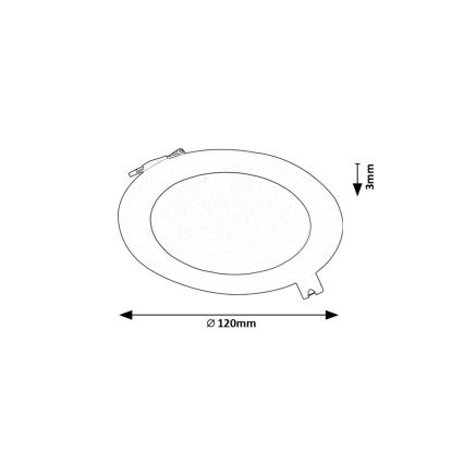 Rabalux - Lampada LED da incasso LED/6W/230V 3000K diametro 12 cm nero