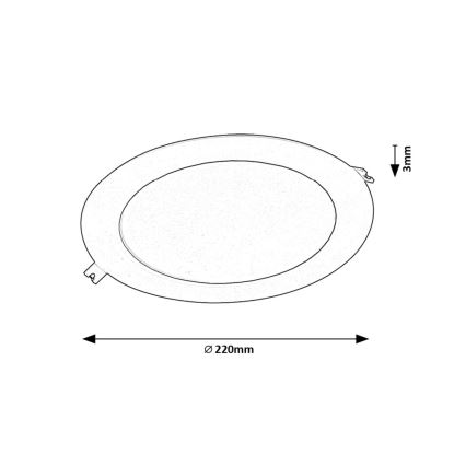 Rabalux - Lampada LED da incasso LED/18W/230V diametro 22 cm nero