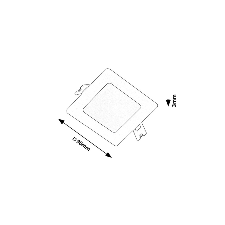 Rabalux - Spot encastrable LED/3W/230V 9x9 cm noir