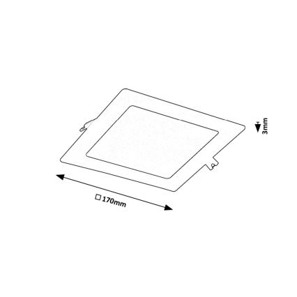 Rabalux - Spot encastrable LED/12W/230V 17x17 cm noir