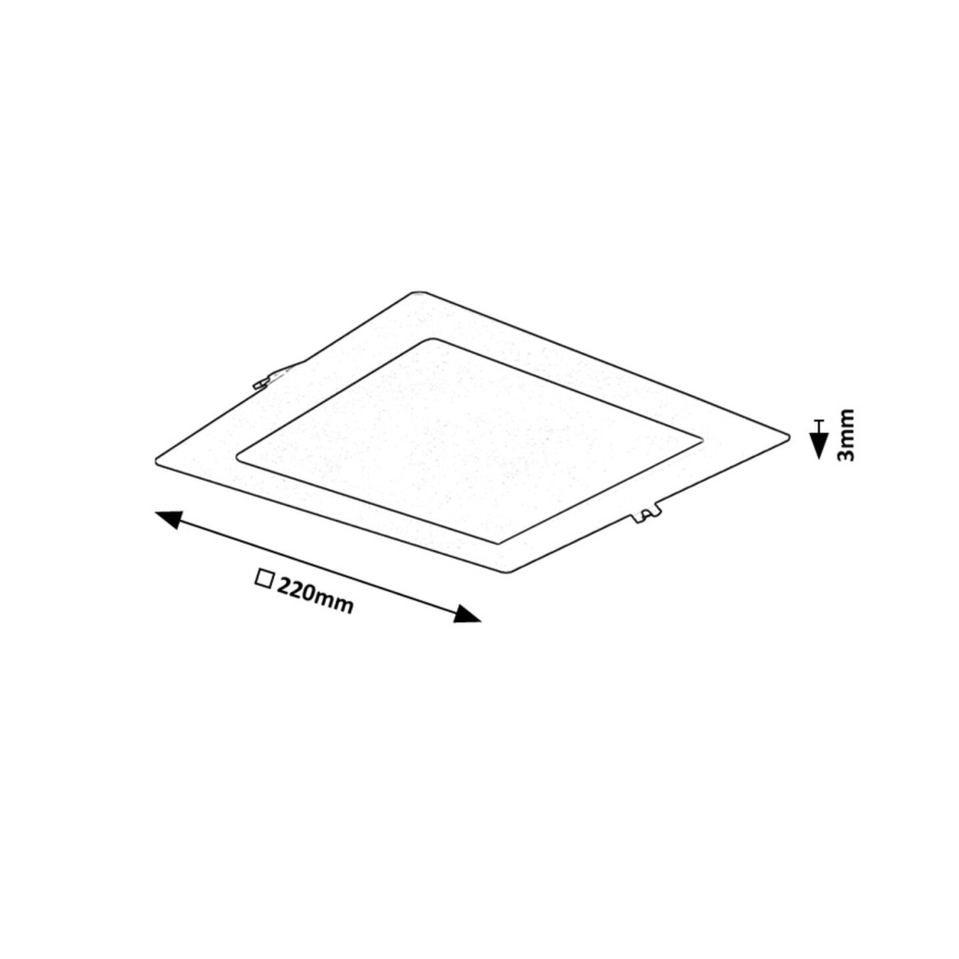 Rabalux - Spot encastrable LED/18W/230V 22x22 cm noir