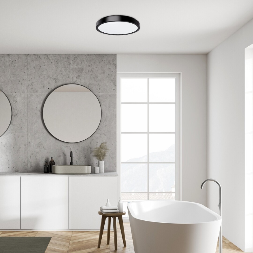 Rabalux - Plafoniera LED da bagno LED/48W/230V IP44 4000K diametro 42 cm nero